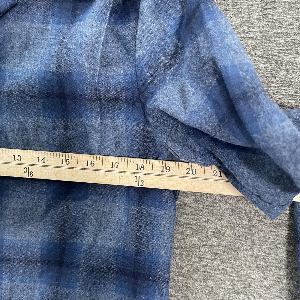 Pendleton Jacket Womens Small Blue Plaid Flannel Wool Button Front Made In USA - Picture 4 of 9